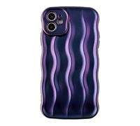 Caseative for iPhone 11 Case,Water Ripple Pattern Curly Wave Frame Soft Compatible with iPhone Case (Purple,iPhone 11)