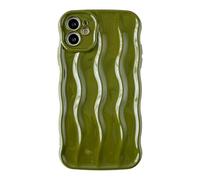 Caseative for iPhone 11 Case,Water Ripple Pattern Curly Wave Frame Soft Phone Case (Green)