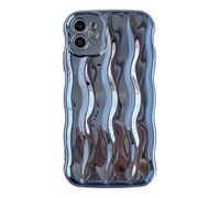 Caseative for iPhone 11 Case,Water Ripple Pattern Curly Wave Frame Soft Phone Case (Light Blue)