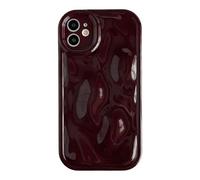 Caseative for iPhone 11 Case, Water Ripple Wave Meteorite Bubble Pattern Chrome Plating Soft Compatible with iPhone Case (Wine Red,iPhone 11)