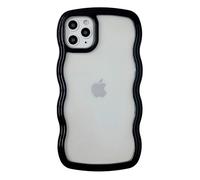 Caseative for iPhone 11 Pro Max Case,Cute Curly Wave Frame Shape Shockproof Soft Phone Case (Black)
