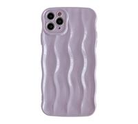 Caseative for iPhone 11 Pro Max Case,Water Ripple Pattern Curly Wave Frame Soft Phone Case (LPurple)