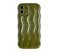 Caseative for iPhone 12 Case,Water Ripple Pattern Curly Wave Frame Soft Compatible with iPhone Case (Green,iPhone 12)