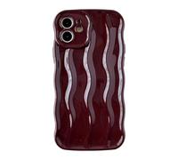 Caseative for iPhone 12 Case,Water Ripple Pattern Curly Wave Frame Soft Compatible with iPhone Case (Wine Red,iPhone 12)