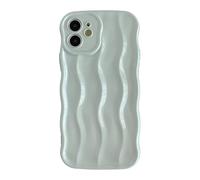 Caseative for iPhone 12 Case,Water Ripple Pattern Curly Wave Frame Soft Phone Case (Grey)