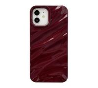 Caseative for iPhone 12 Case,Water Ripple Pattern Curly Wave Shape Soft Phone Case (Wine Red)