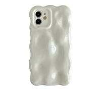 Caseative for iPhone 12 Case,Water Ripple Wave Meteorite Bubble Chrome Plating Electroplated Candy Phone Case (White)