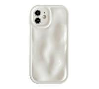 Caseative for iPhone 12 Case,Water Ripple Wave Meteorite Bubble Chrome Plating Soft Phone Case (White)