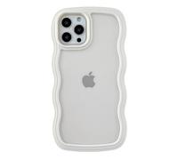 Caseative for iPhone 12 Pro Case,Cute Curly Wave Frame Shape Shockproof Soft Phone Case (White)