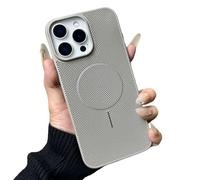 Caseative for iPhone 12 Pro Case,Heat Dissipation Breathable Hollow Mesh Shockproof Magnetic Compatible with MagSafe Wireless Charging (Grey,12 Pro)