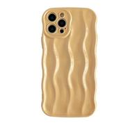 Caseative for iPhone 12 Pro Case, Water Ripple Pattern Curly Wave Frame Soft Case (Khaki)