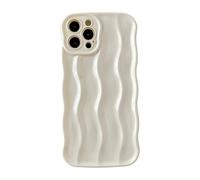 Caseative for iPhone 12 Pro Case, Water Ripple Pattern Curly Wave Frame Soft Case (White, iPhone 12 Pro)