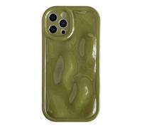 Caseative for iPhone 12 Pro Case,Water Ripple Wave Meteorite Bubble Chrome Plating Soft Phone Case (Green)