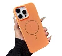 Caseative for iPhone 12 Pro Max Case,Heat Dissipation Breathable Hollow Mesh Shockproof Magnetic Compatible with MagSafe Wireless Charging (Orange,12 Pro Max)