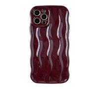 Caseative for iPhone 12 Pro Max Case,Water Ripple Pattern Curly Wave Frame Soft Compatible with iPhone Case (Wine Red,iPhone 12 Pro Max)