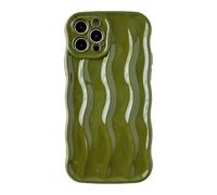 Caseative for iPhone 12 Pro Phone Case, Water Ripple Pattern Curly Wave Frame Soft Compatible with iPhone Case (Green)