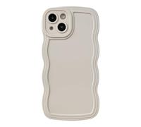 Caseative for iPhone 13 Case, Solid Color Curly Wave Frame Soft Compatible with iPhone Case (Grey,iPhone 13)