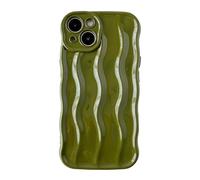 Caseative for iPhone 13 Case,Water Ripple Pattern Curly Wave Frame Soft Phone Case (Green)