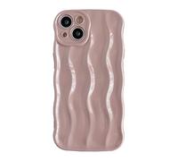 Caseative for iPhone 13 Case,Water Ripple Pattern Curly Wave Frame Soft Phone Case (Pink)