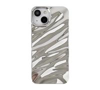 Caseative for iPhone 13 Case,Water Ripple Pattern Curly Wave Shape Soft Phone Case (Silver)