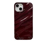 Caseative for iPhone 13 Case,Water Ripple Pattern Curly Wave Shape Soft Phone Case (Wine Red)