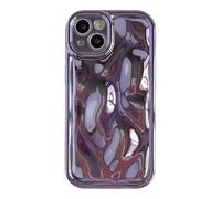 Caseative for iPhone 13 Case,Water Ripple Wave Meteorite Bubble Chrome Plating Soft Phone Case (Light Purple)