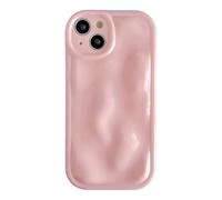 Caseative for iPhone 13 Case,Water Ripple Wave Meteorite Bubble Chrome Plating Soft Phone Case (Pink)