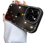 Caseative for iPhone 13 Pro Case,Clear Glitter Bling Diamond Frame Phone Case (Black,13 Pro)