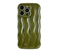 Caseative for iPhone 13 Pro Case,Water Ripple Pattern Curly Wave Frame Soft Compatible with iPhone Case (Green,iPhone 13 Pro)