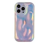 Caseative for iPhone 13 Pro Case,Water Ripple Wave Meteorite Bubble Chrome Plating Soft Phone Case (Fluorescent Silver)