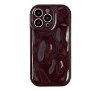 Caseative for iPhone 13 Pro Case,Water Ripple Wave Meteorite Bubble Chrome Plating Soft Phone Case (Wine Red)