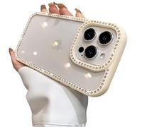 Caseative for iPhone 13 Pro Max Case,Clear Glitter Bling Diamond Frame Phone Case (White,13 Pro Max)