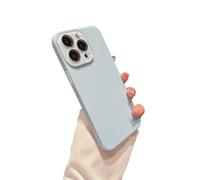 Caseative for iPhone 13 Pro Max Case,Solid Color Leather Pattern Full Camera Lens Protection Anti-Fingerprint Compatible with iPhone Case (Light Blue,iPhone 13 Pro Max)