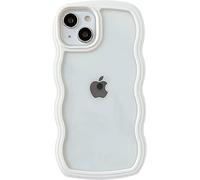 Caseative for iPhone 14 Case,Cute Curly Wave Frame Shape Shockproof Soft Phone Case (White)