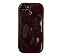 Caseative for iPhone 14 Case, Water Ripple Wave Meteorite Bubble Pattern Chrome Plating Soft Compatible with iPhone Case (Wine Red,iPhone 14)