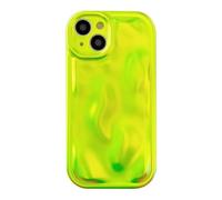 Caseative for iPhone 14 Case, Water Ripple Wave Meteorite Bubble Pattern Chrome Plating Soft Compatible with iPhone Case (Fluorescent Green,iPhone 14)