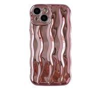 Caseative for iPhone 14 Phone Case, Water Ripple Pattern Curly Wave Frame Soft Compatible with iPhone Case (Light Pink)