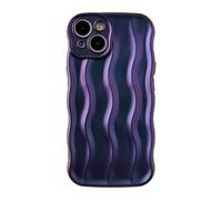 Caseative for iPhone 14 Phone Case, Water Ripple Pattern Curly Wave Frame Soft Compatible with iPhone Case (Purple, iPhone 14)