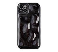 Caseative for iPhone 14 Plus Case,Water Ripple Wave Meteorite Bubble Chrome Plating Soft Phone Case (Light Black)