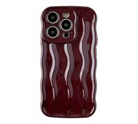 Caseative for iPhone 14 Pro Case,Water Ripple Pattern Curly Wave Frame Soft Phone Case (Red)