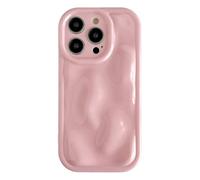 Caseative for iPhone 14 Pro Case,Water Ripple Wave Meteorite Bubble Chrome Plating Soft Phone Case (Pink)