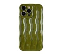 Caseative for iPhone 14 Pro Max Case,Water Ripple Pattern Curly Wave Frame Soft Phone Case (Green)