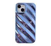 Caseative for iPhone 15 Case,Cute Water Ripple Pattern Wave Shape Camera Lens Protection Soft Compatible with iPhone Case (Blue,iPhone 15)