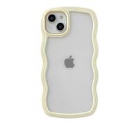 Caseative for iPhone 15 Plus Case,Cute Curly Wave Frame Shape Shockproof Soft Phone Case (Yellow)