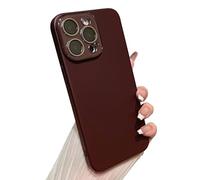Caseative for iPhone 15 Pro Case,Solid Color Full Camera Lens Protection Phone Case (Wine Red)