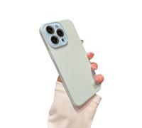 Caseative for iPhone 15 Pro Max Case,Solid Color Leather Pattern Full Camera Lens Protection Anti-Fingerprint Compatible with iPhone Case (Light Green,iPhone 15 Pro Max)
