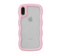 Caseative for iPhone X/Xs Case, Cute Curly Wave Frame Shape Shockproof Soft Compatible with iPhone Case (Pink,iPhone X/Xs)