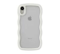 Caseative for iPhone Xr Case, Cute Curly Wave Frame Shape Shockproof Soft Compatible with iPhone Case (White,iPhone Xr)