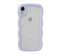 Caseative for iPhone Xr Case, Cute Curly Wave Frame Shape Shockproof Soft Compatible with iPhone Case (Purple,iPhone Xr)