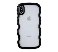 Caseative for iPhone Xs Max Case, Cute Curly Wave Frame Shape Shockproof Soft Compatible with iPhone Case (Black,iPhone Xs Max)